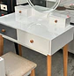 Tocador Blanco con Espejo LED y Cajones Moderno con Asiento - Miniatura 14