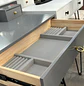Tocador Gris con Espejo LED Ovalado con Base Metálica y Asiento  - Miniatura 9