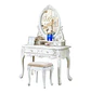 Tocador Vintage Blanco con Espejo Incluye Asiento - Miniatura 2