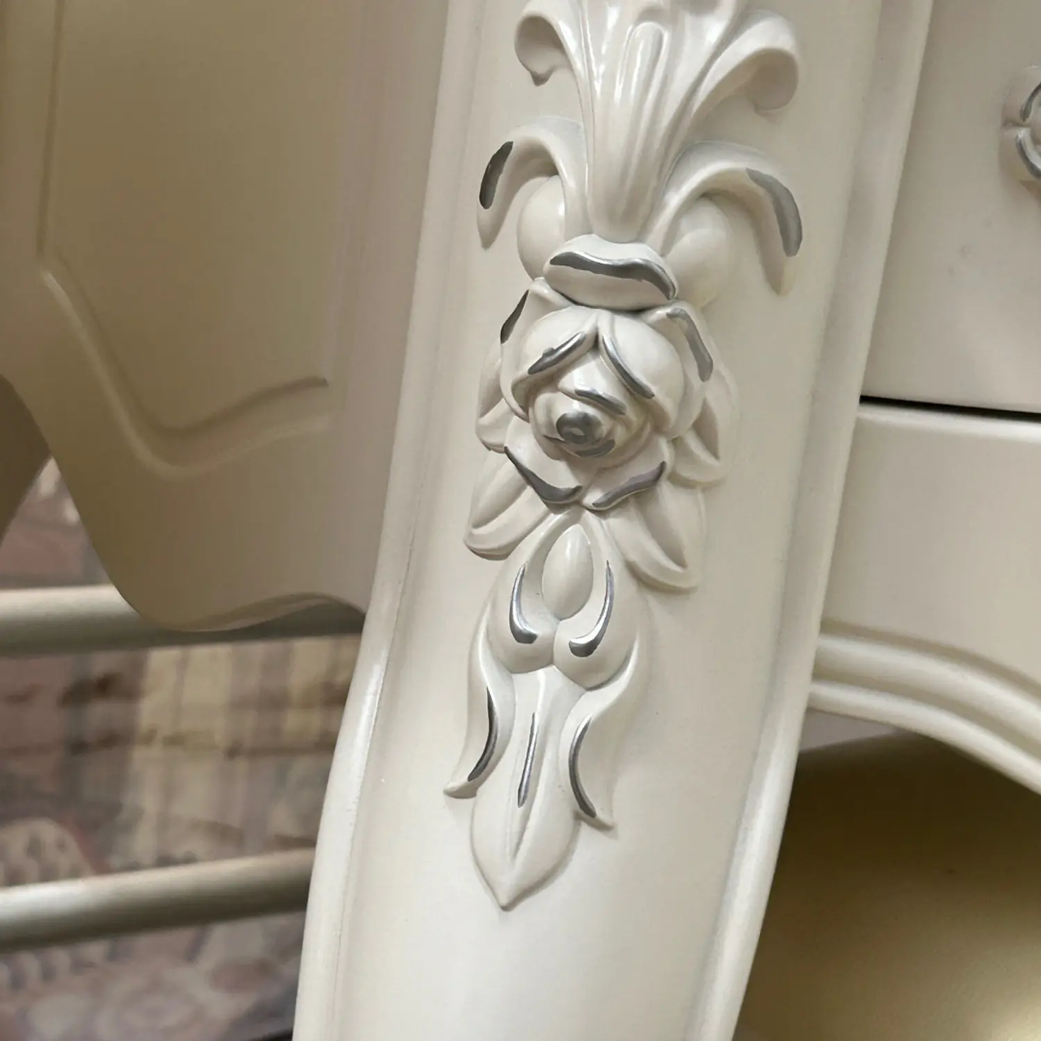 Tocador Vintage Blanco con Espejo Incluye Asiento 9