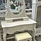 Tocador Vintage Blanco con Espejo Incluye Asiento - Miniatura 11