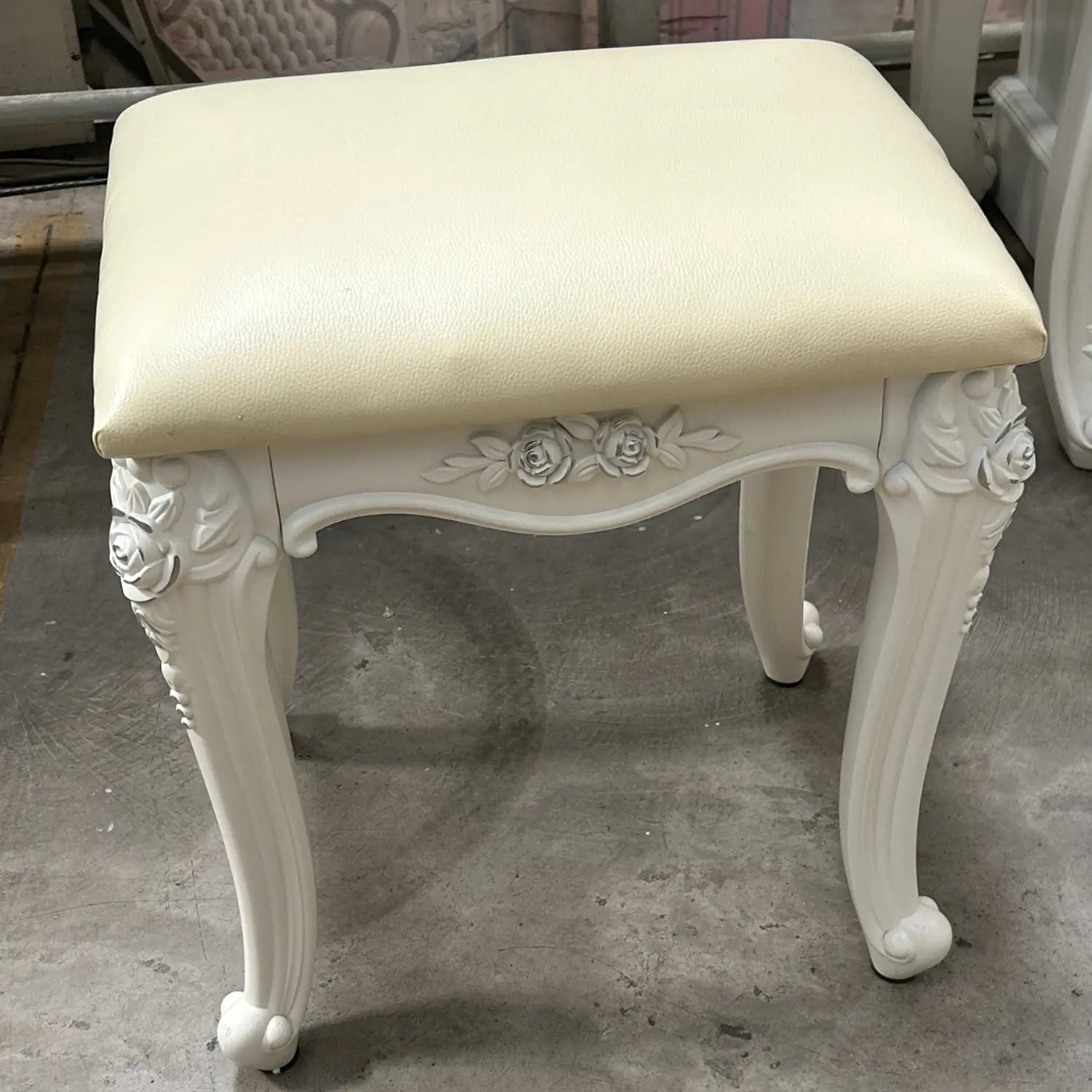 Tocador Vintage Blanco con Espejo Incluye Asiento 12