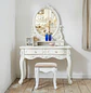 Tocador Vintage Blanco con Espejo Incluye Asiento - Miniatura 1