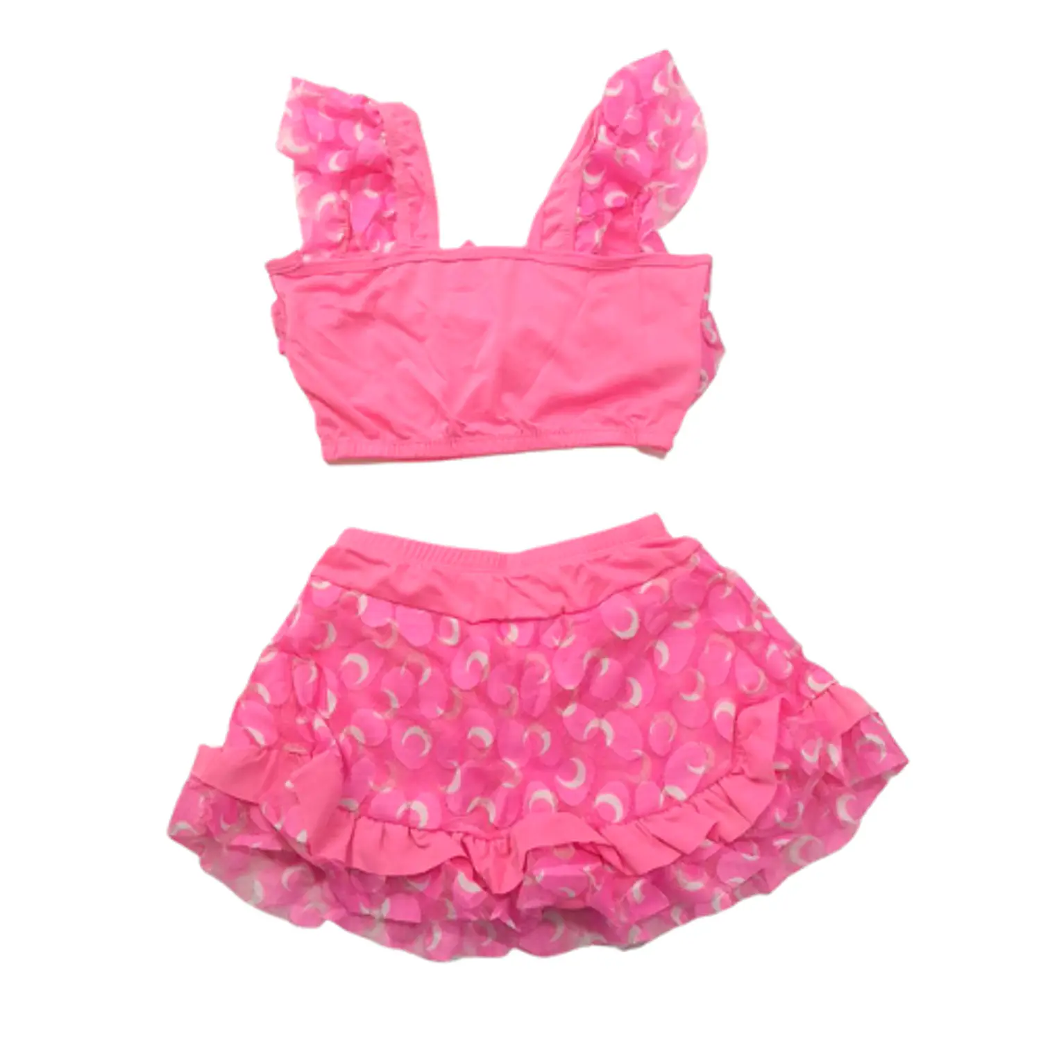 Traje de Baño Infantil Rosa con Vestido y Pantaloncillo para Niña UV 5