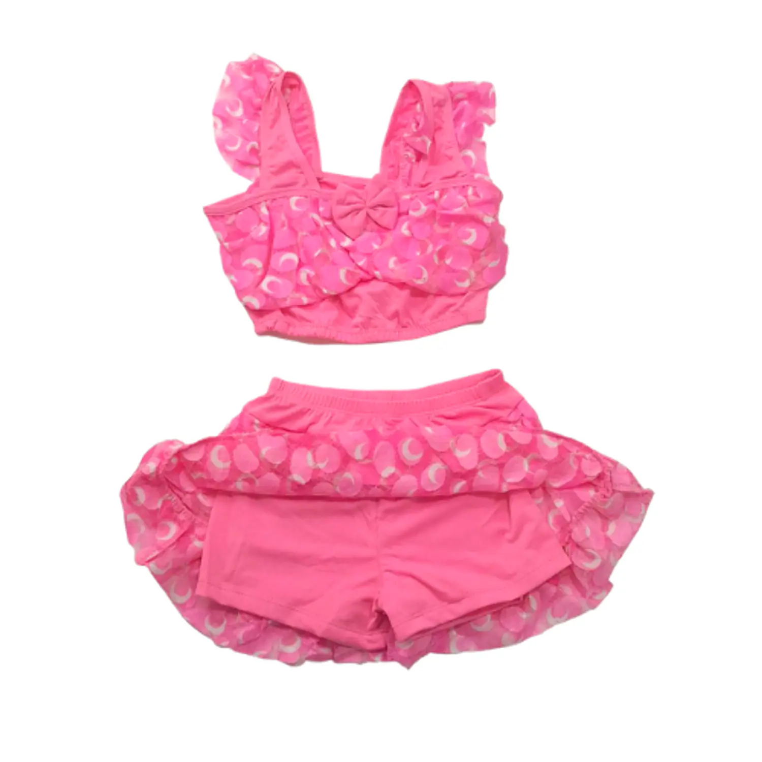 Traje de Baño Infantil Rosa con Vestido y Pantaloncillo para Niña UV 6