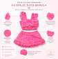 Traje de Baño Infantil Rosa con Vestido y Pantaloncillo para Niña UV - Miniatura 3