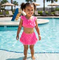 Traje de Baño Infantil Rosa con Vestido y Pantaloncillo para Niña UV - Miniatura 1