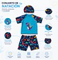 Traje de Baño de Niño 3 Piezas Azul con Gorro Talla M - Miniatura 3