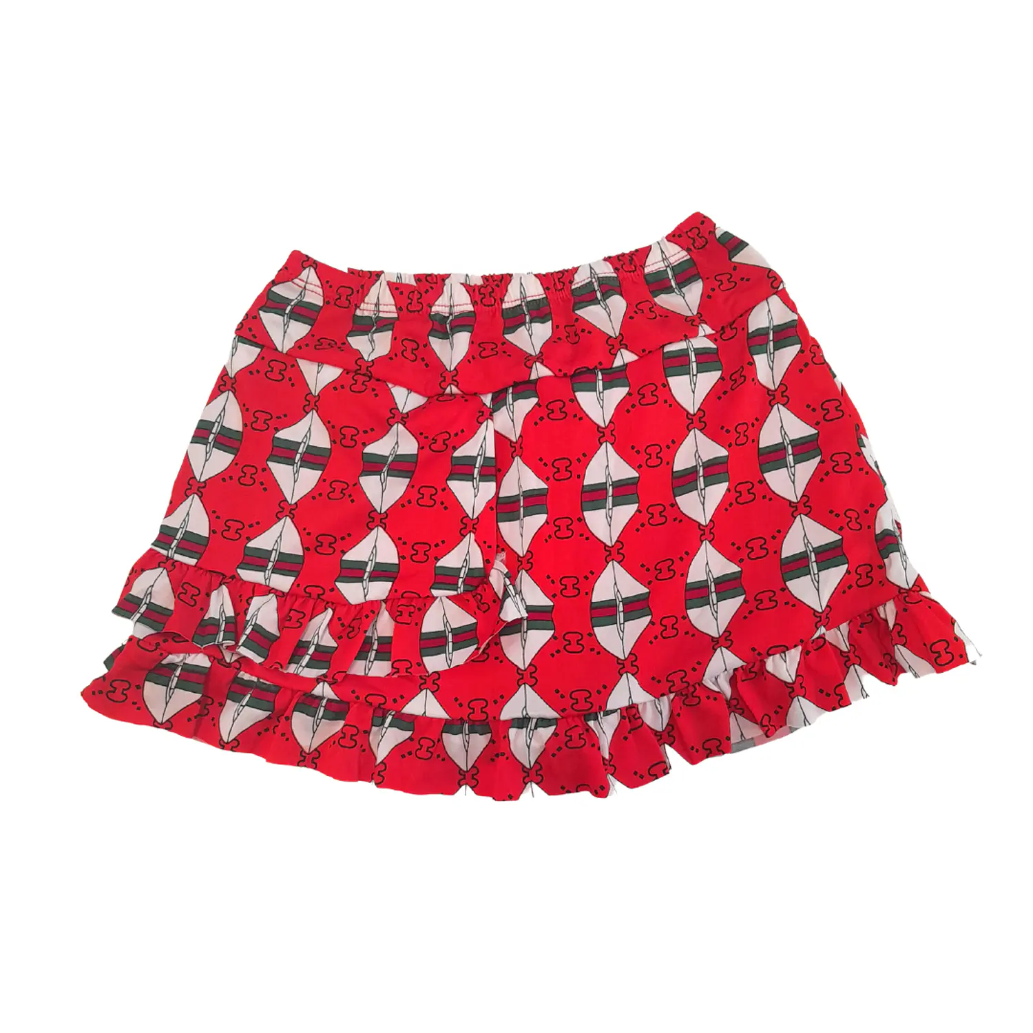 Traje de Baño Niña 2 Piezas con Short Lycra Rojo Talla M 5