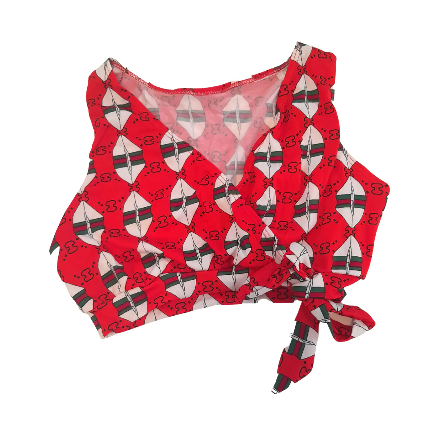 Traje de Baño Niña 2 Piezas con Short Lycra Rojo Talla M 6