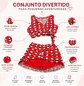 Traje de Baño Niña 2 Piezas con Short Lycra Rojo Talla M - Miniatura 3