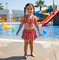 Traje de Baño Niña 2 Piezas con Short Lycra Rojo Talla M - Miniatura 1