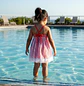Traje de Baño Infantil Vestido con Short Corazones Rojo M - Miniatura 2
