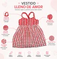 Traje de Baño Infantil Vestido con Short Corazones Rojo M - Miniatura 3