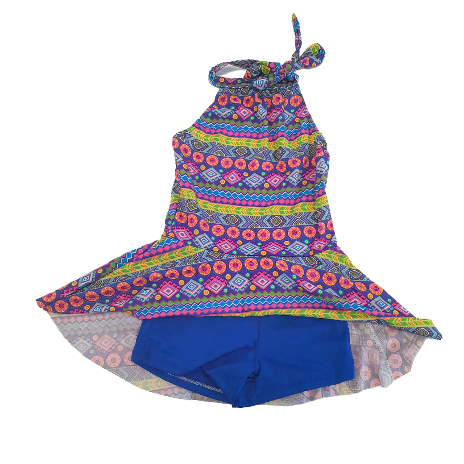 Traje de Baño Vestido Estampado con Short Integrado 5