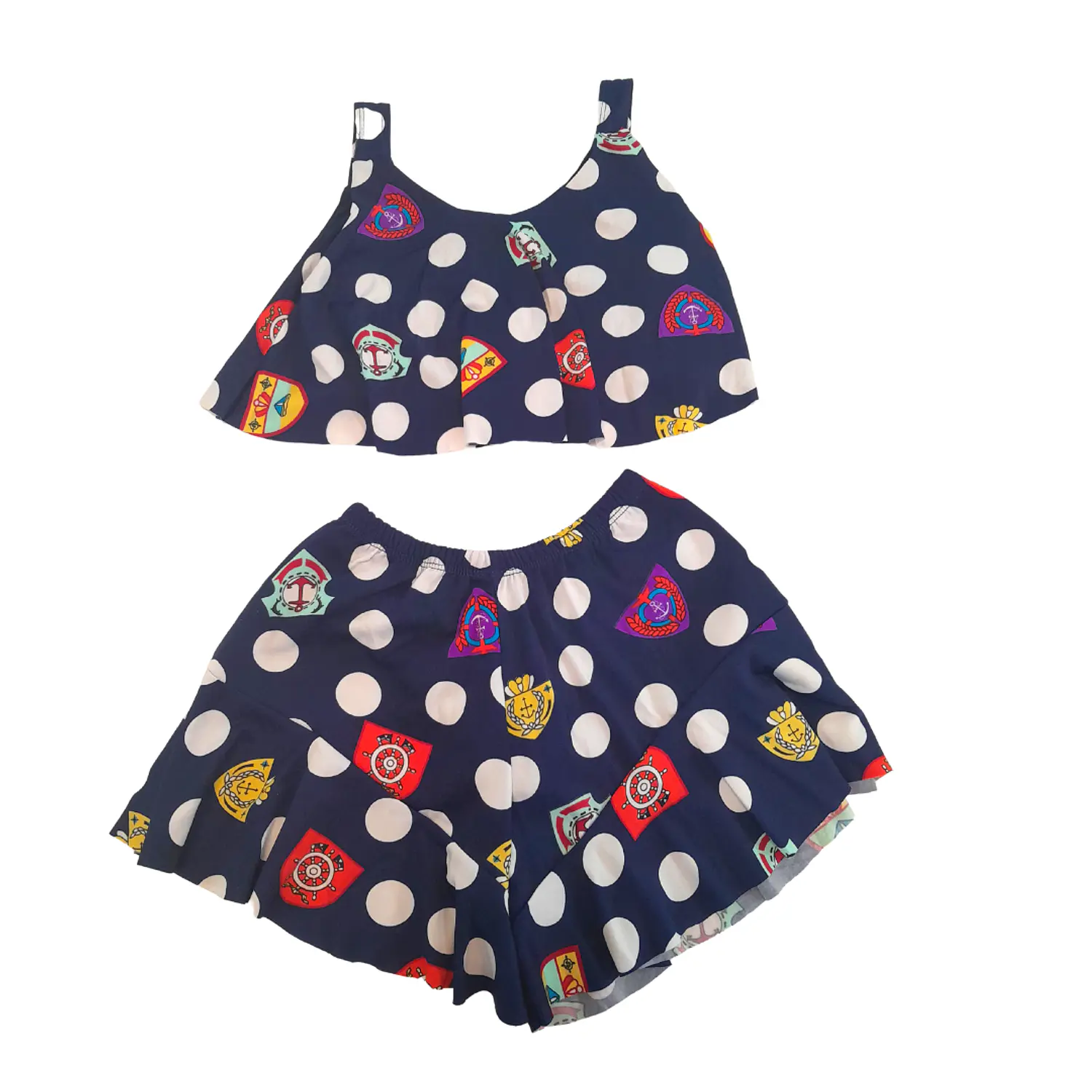 Traje de Baño Infantil 2 Piezas con Short para Niña Azul L 4