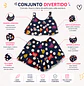 Traje de Baño Infantil 2 Piezas con Short para Niña Azul L - Miniatura 3