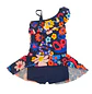 Traje de Baño Infantil Azul con Falda Short y Sombrero - Miniatura 4