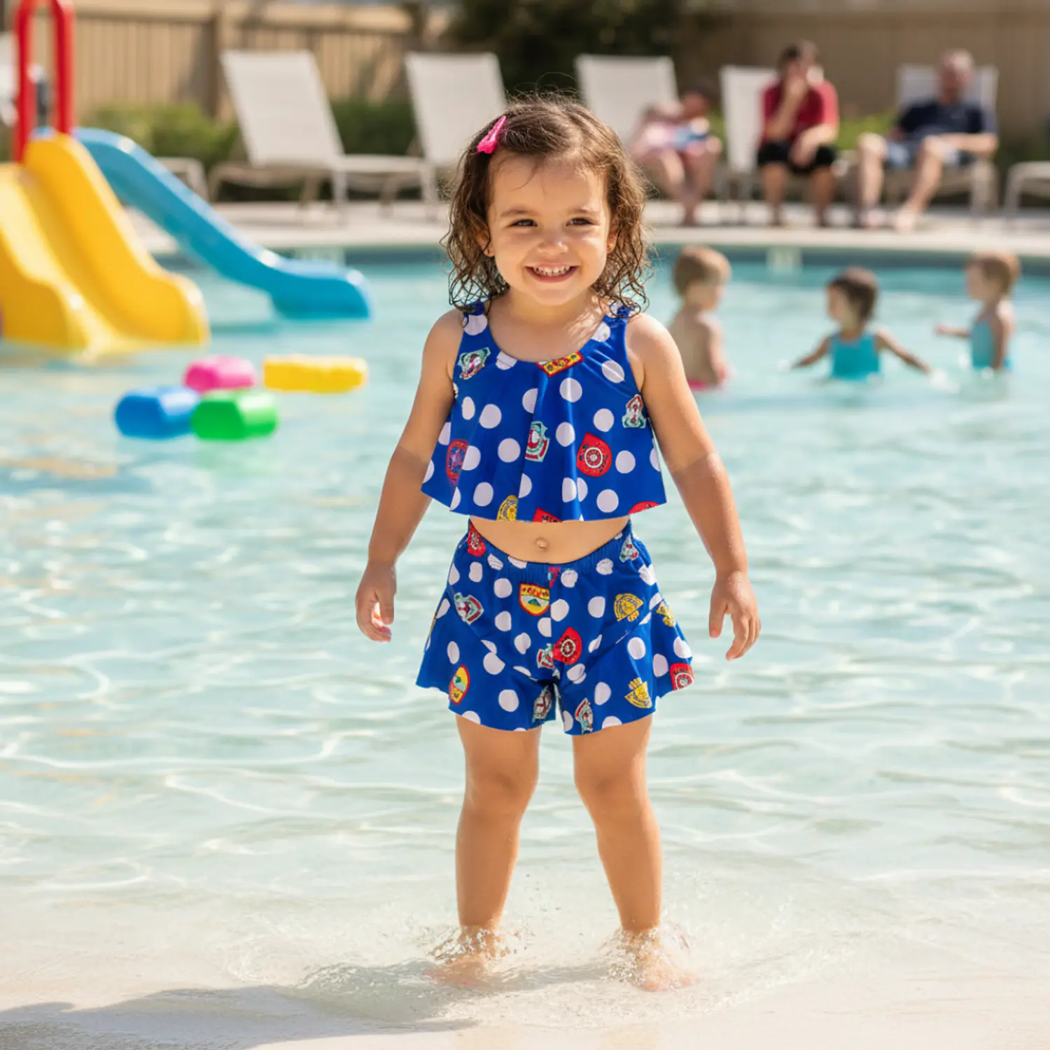 Traje de Baño para Niñas 2 Piezas Azul con Short Talla L 1