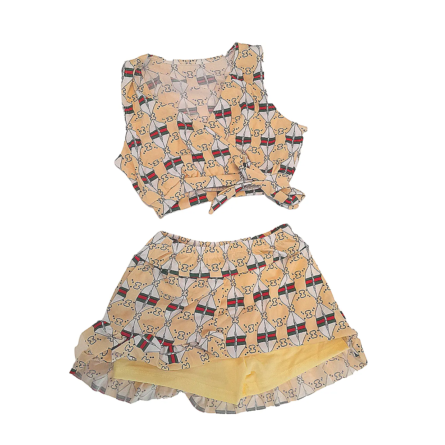 Traje de Baño para Niñas 2 Piezas con Short y Falda 2
