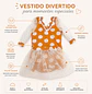 Traje de Baño Niña Manga Larga Melón con Tul y Lunares - Miniatura 2