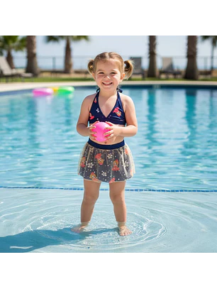 Traje de Baño para Niña con Tul y Top Princesa Azul Talla S