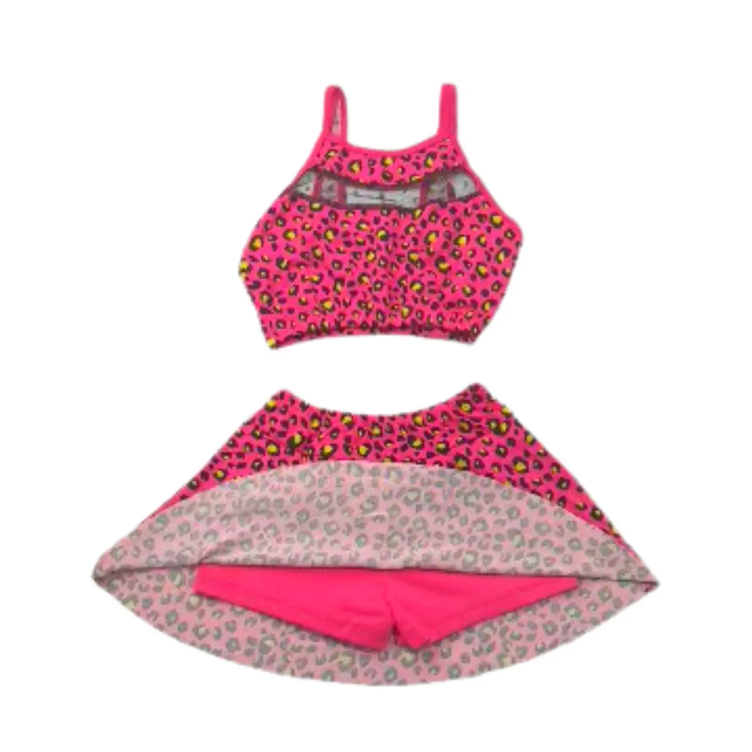 Traje de Baño Niña 2 Piezas Rosado con Short Talla M 3