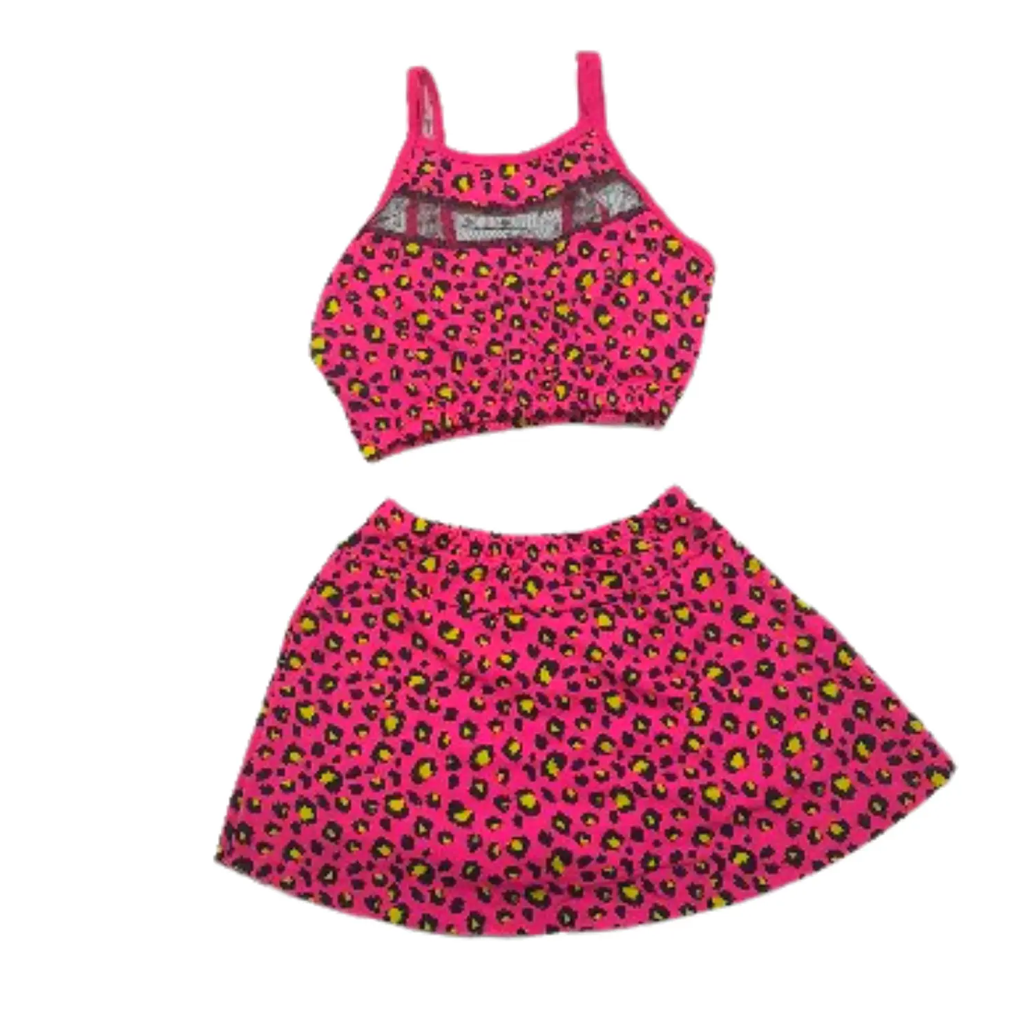 Traje de Baño Niña 2 Piezas Rosado con Short Talla M 4