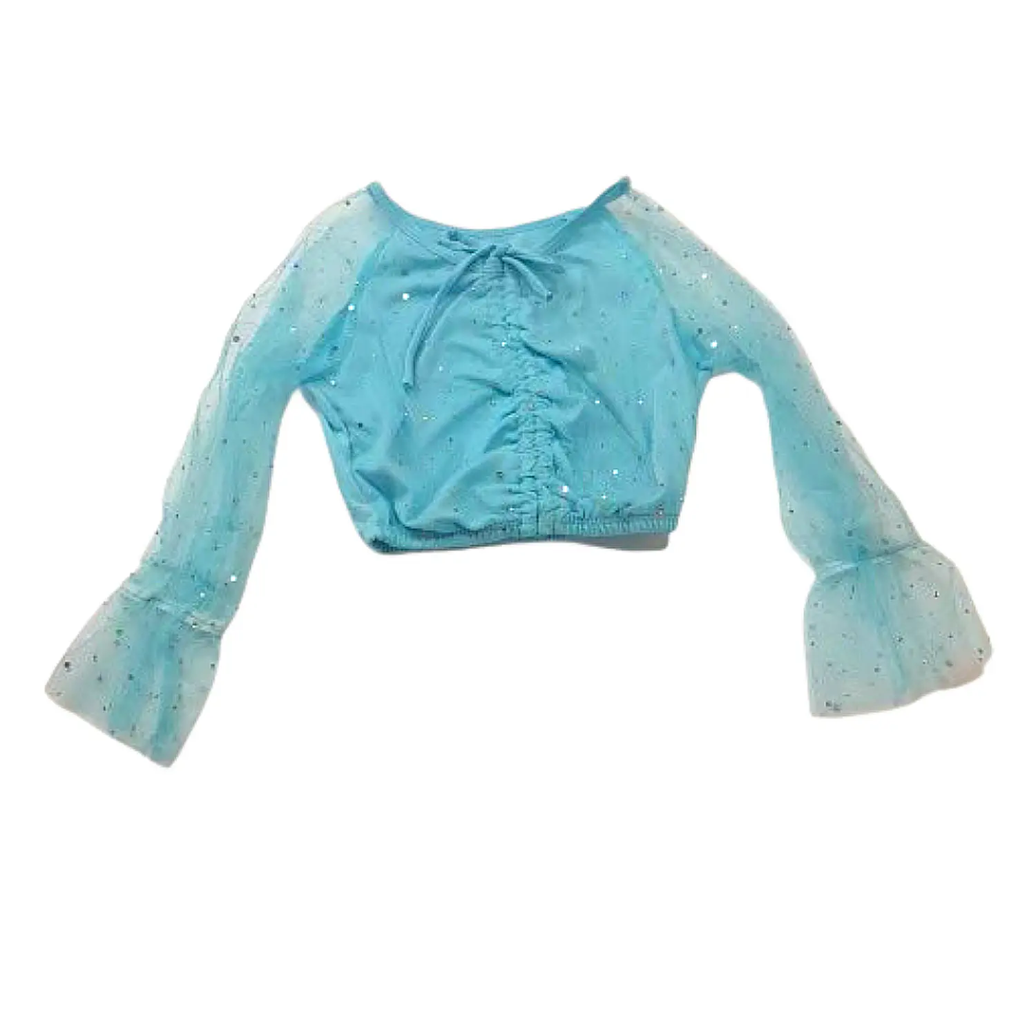 Traje de Baño Niña 2 Piezas Tul y Lentejuelas Manga Larga 6