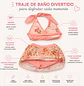 Traje de Baño Niña 2 Piezas Rosado con Falda Talla S - Miniatura 2