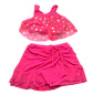 Traje de Baño Niña 2 Piezas Fucsia con Tul y Brillos - Miniatura 2