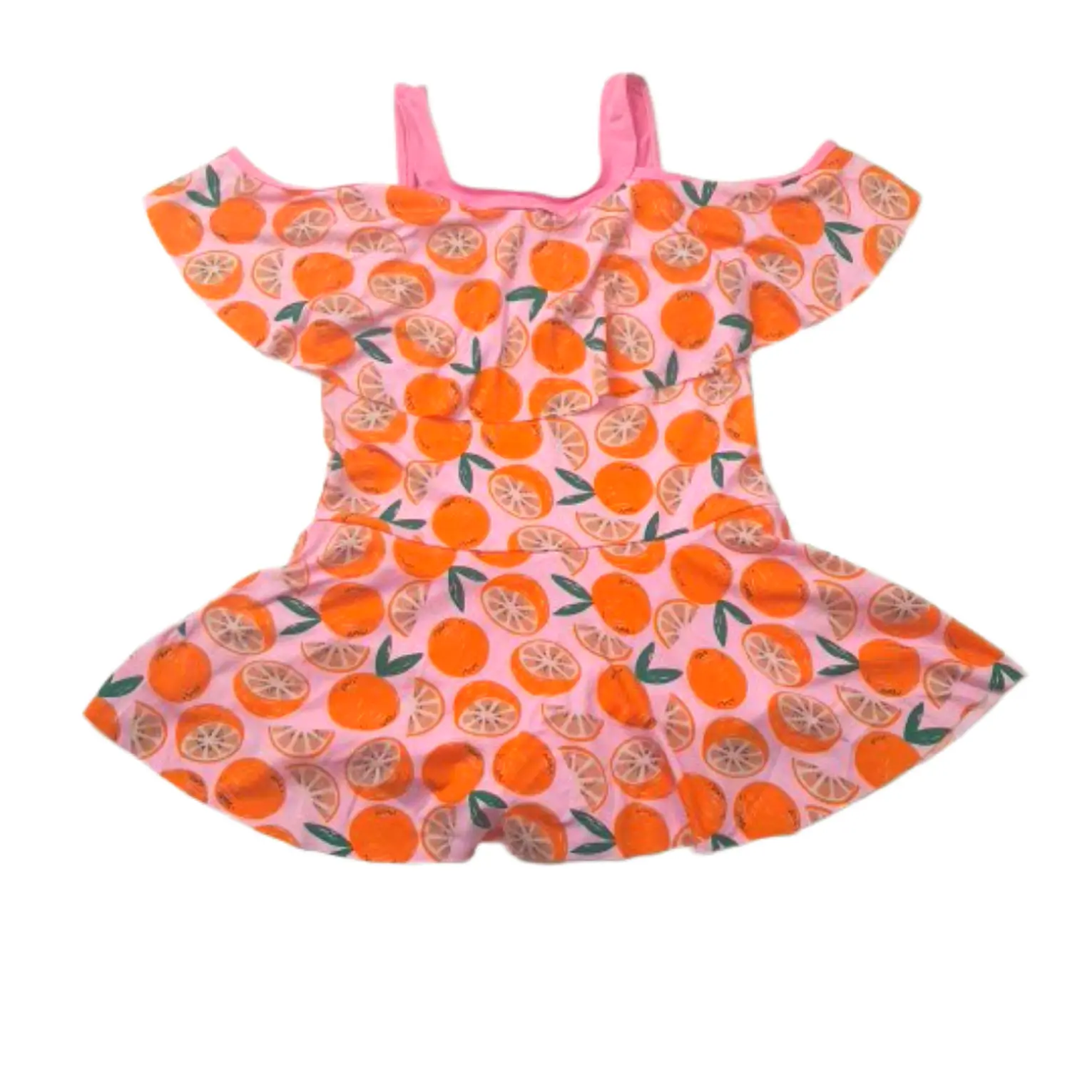 Traje de Baño Niña con Falda y Short Estampado Naranjas 4