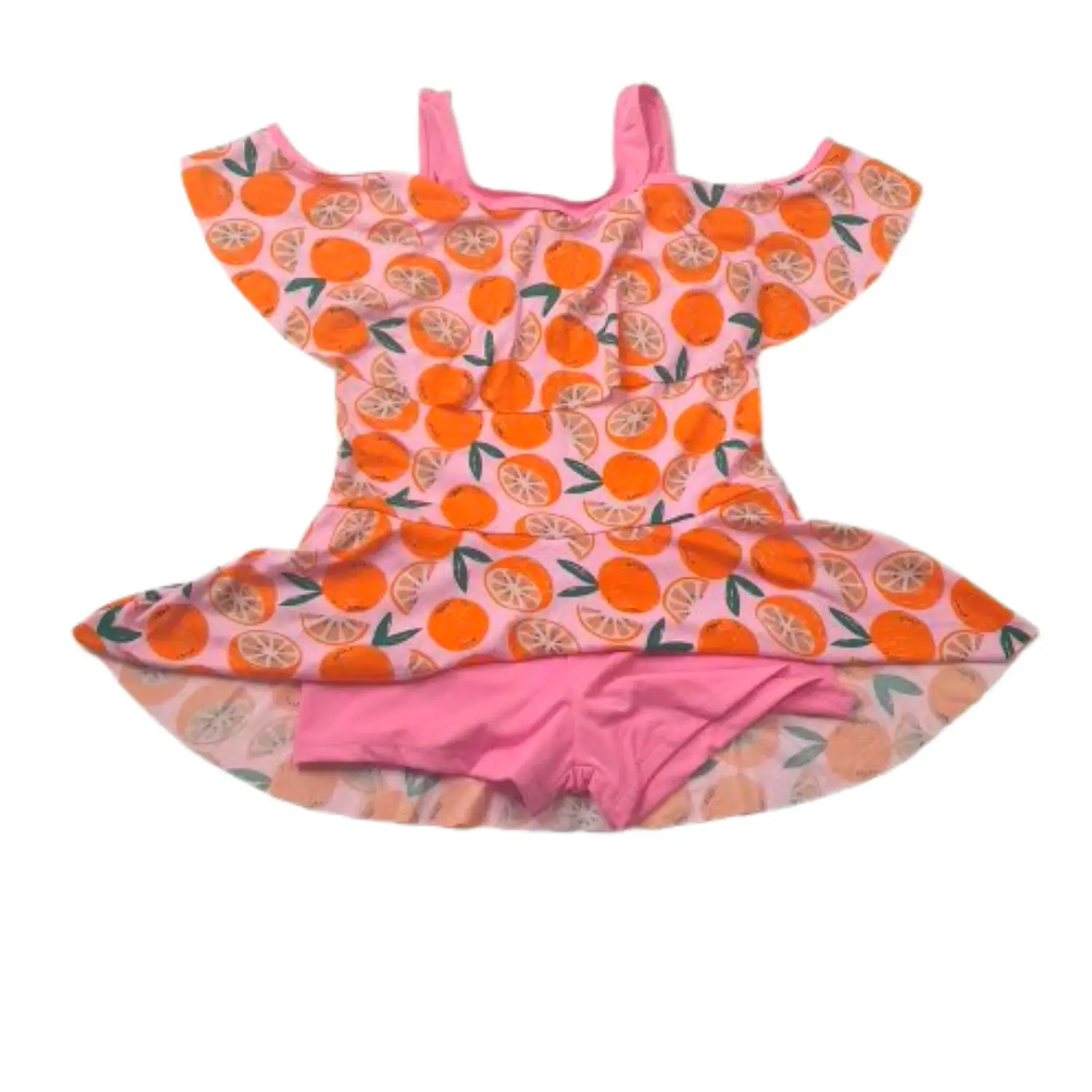 Traje de Baño Niña con Falda y Short Estampado Naranjas 5