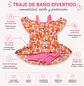 Traje de Baño Niña con Falda y Short Estampado Naranjas - Miniatura 3