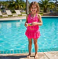 Traje de Baño para Niñas con Short Fucsia Brillante - Miniatura 1