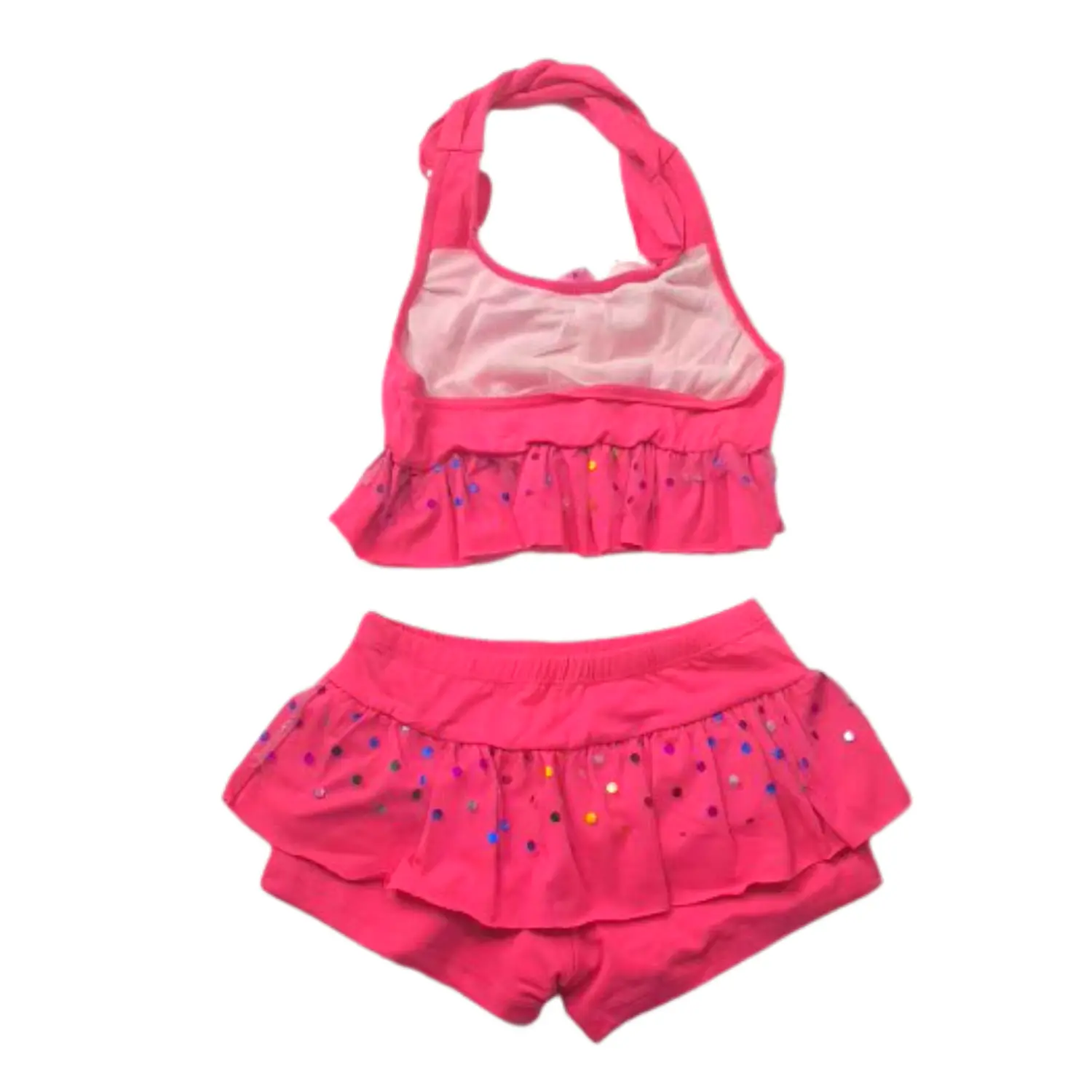 Traje de Baño para Niñas con Short Fucsia Brillante 4