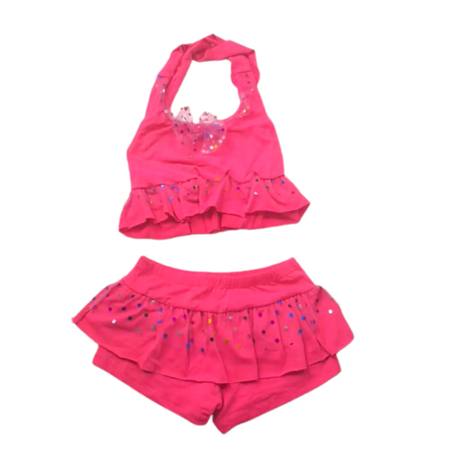 Traje de Baño para Niñas con Short Fucsia Brillante 3