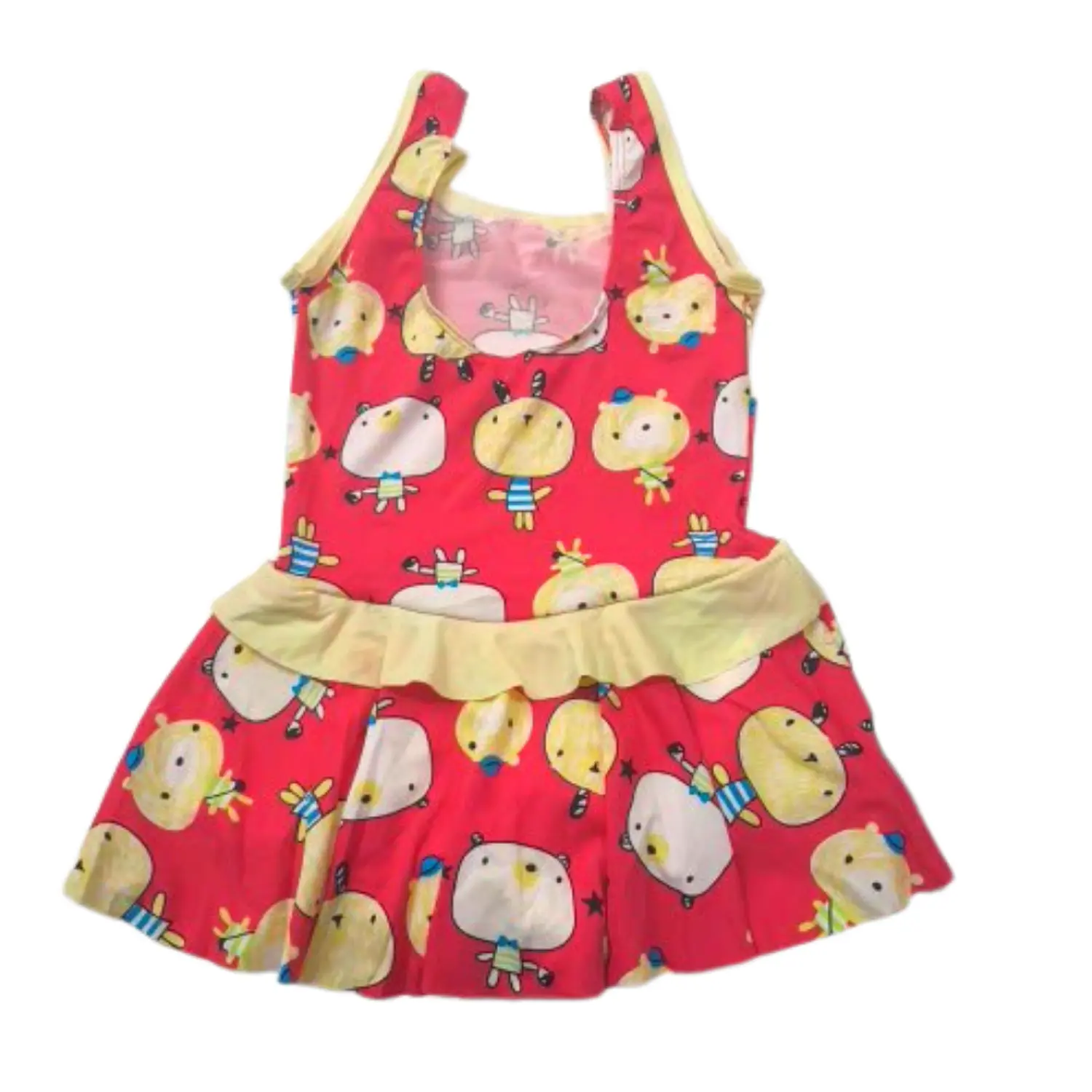 Traje de Baño Niña 1 Pieza con Short Rojo Infantil 5