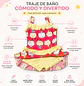 Traje de Baño Niña 1 Pieza con Short Rojo Infantil - Miniatura 2