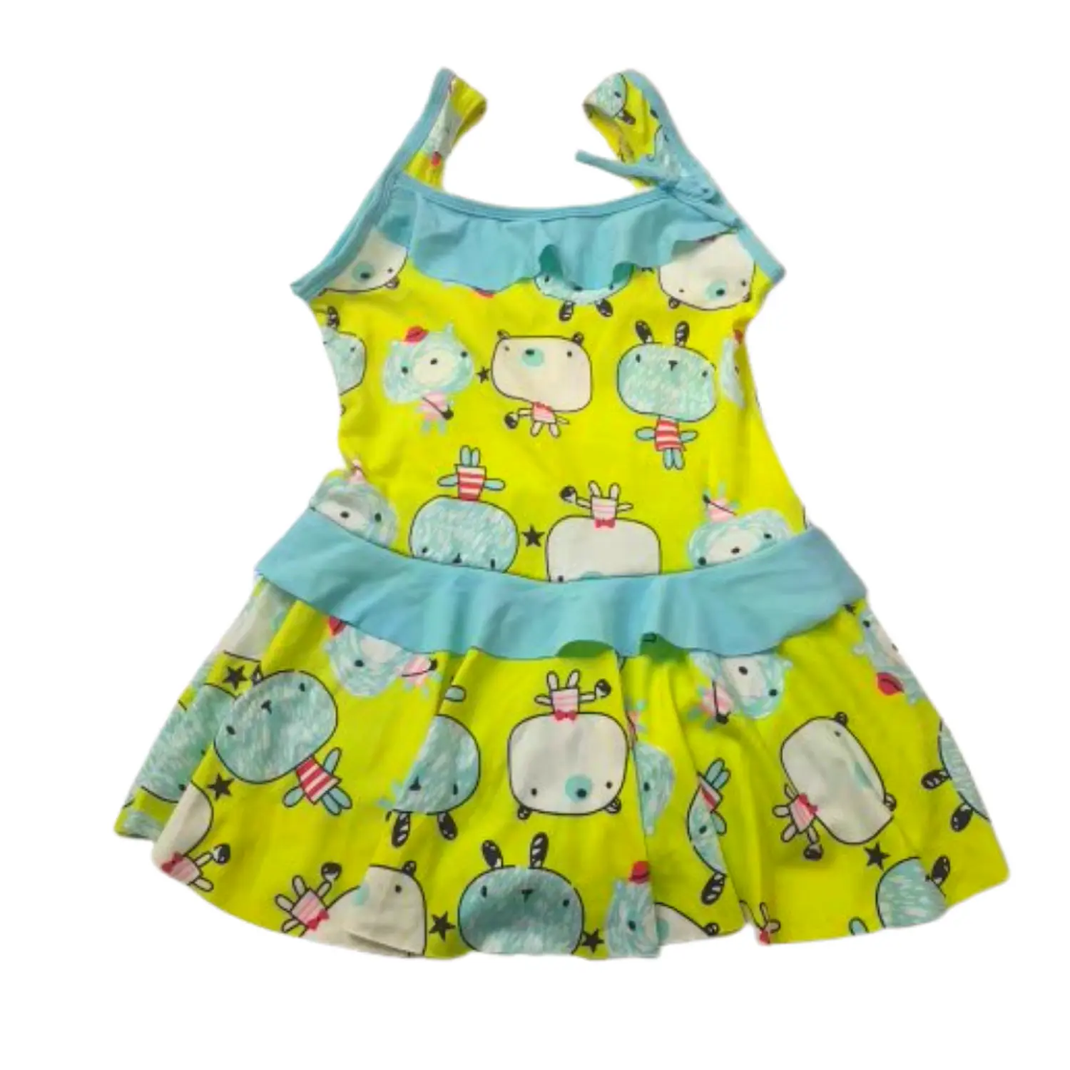 Traje de Baño Niña 1 Pieza con Short y Volantes  2