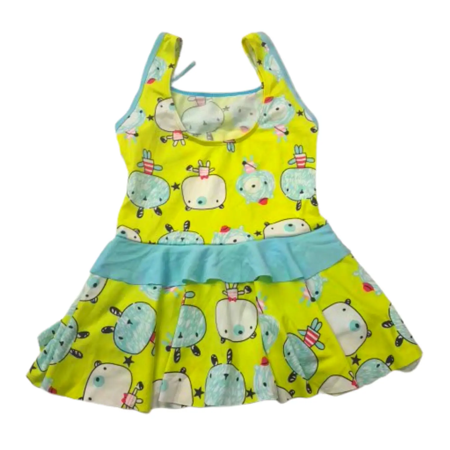Traje de Baño Niña 1 Pieza con Short y Volantes  5