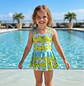 Traje de Baño Niña 1 Pieza con Short y Volantes  - Miniatura 1