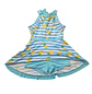 Traje de Baño Vestido para Niña Azul y Piñas con Short  - Miniatura 4