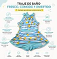 Traje de Baño Vestido para Niña Azul y Piñas con Short  - Miniatura 3