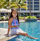 Traje de Baño para Niñas con Short y Falda Cuadros - Miniatura 1