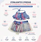 Traje de Baño para Niñas con Short y Falda Cuadros - Miniatura 3