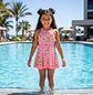 Traje de Baño Vestido para Niñas Rosado con Short - Miniatura 1