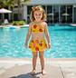 Traje de Baño para Niñas Amarillo con Top y Short - Miniatura 1