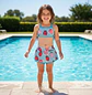 Traje de Baño Niña 2 Piezas Azul con Short y Falda M - Miniatura 1