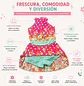 Traje de Baño Infantil Vestido Rosa Floral con Short Talla L - Miniatura 2
